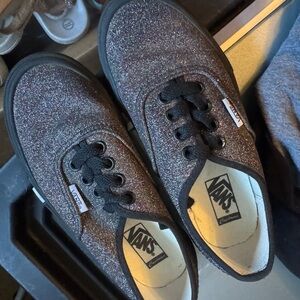 Vans Kids Glitter Sneakers - Black and Silver